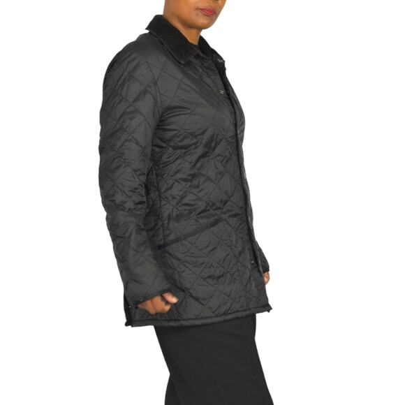 Barbour Heritage Liddesdale Jacket Black Quilted Lightweight Corduroy Mens Small - Picture 11 of 16